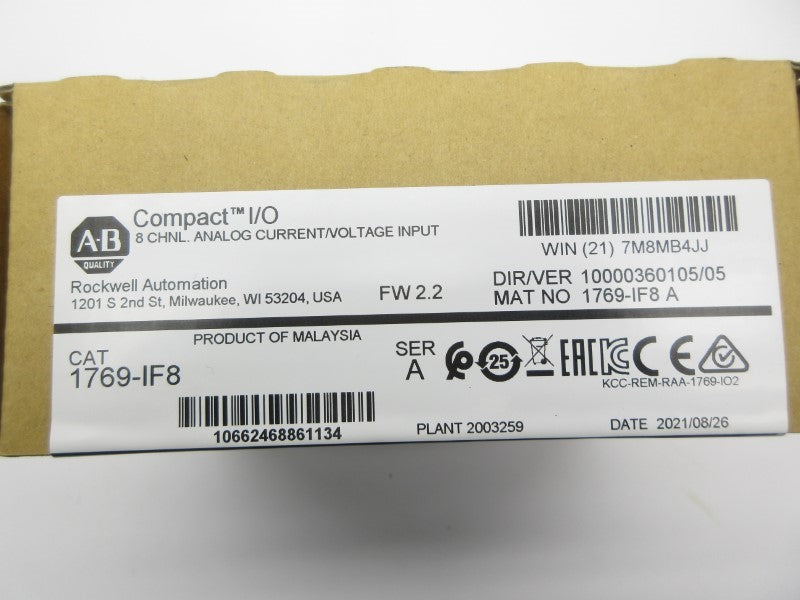 ALLEN BRADLEY 1769-IF8 SER. A F/W 2.2 DATE: 2021 NSFS