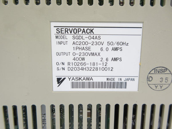 YASKAWA SGDL-04AS 200-230VAC 6.0A NSNP