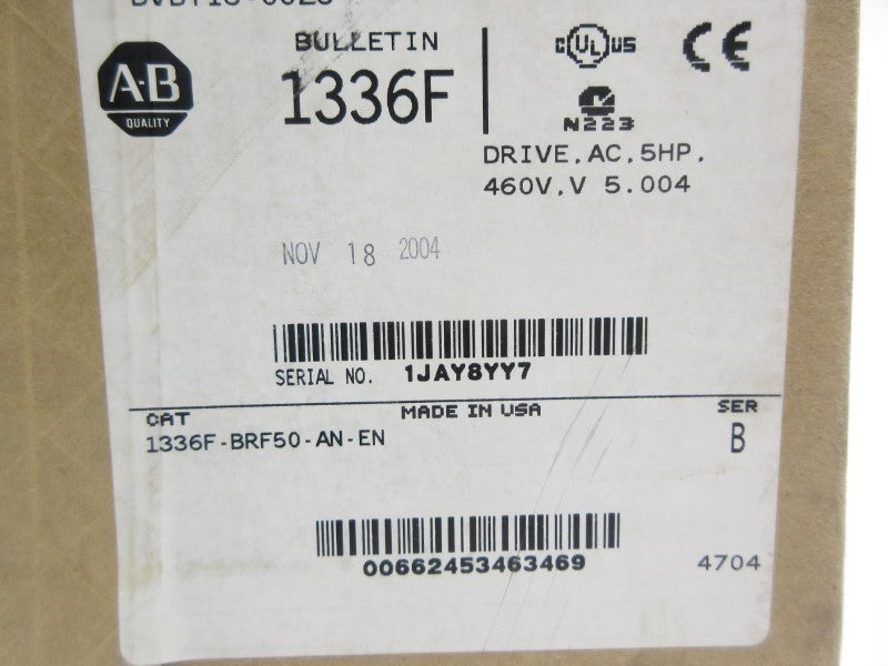 ALLEN BRADLEY 1336F-BRF50-AN-EN SER. B 460V NSMP