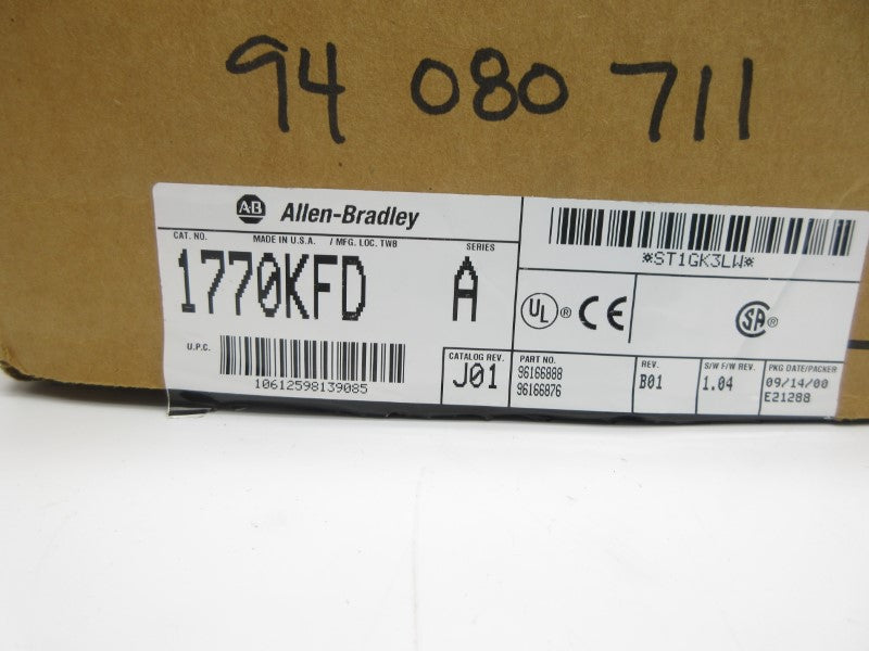 ALLEN BRADLEY 1770-KFD SER. A F/W 1.04 9VDC REV. B01 NSMP