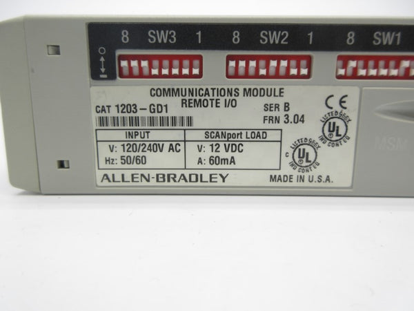 ALLEN BRADLEY 1203-GD1 SER. B F/W 3.04 120/240VAC NSNP