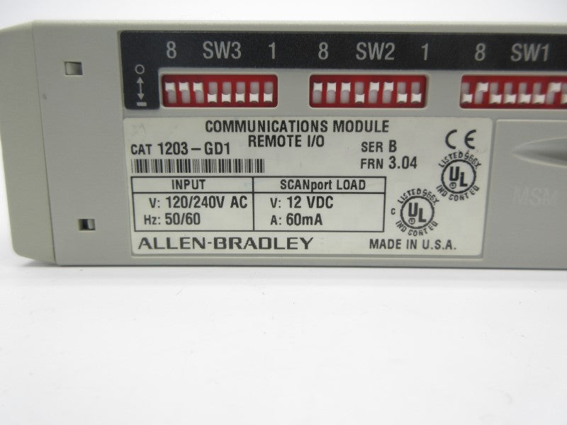 ALLEN BRADLEY 1203-GD1 SER. B F/W 3.04 120/240VAC NSNP