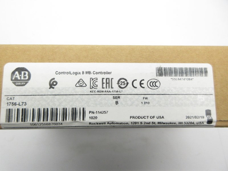 ALLEN BRADLEY 1756-L73 SER. B F/W 1.010 DATE: 2021 NSFS