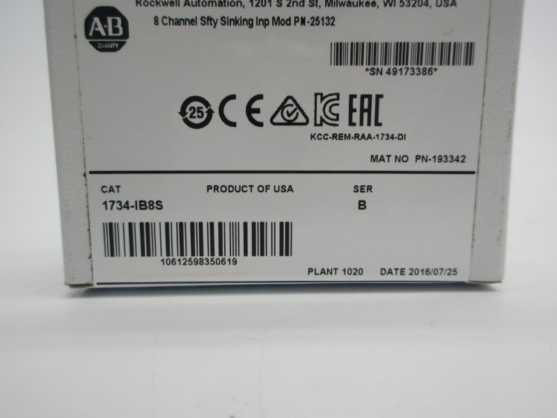ALLEN BRADLEY 1734-IB8S SER. B DATE: 2016 NSFS