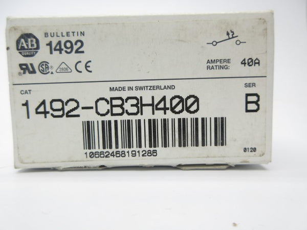 ALLEN BRADLEY 1492-CB3H400 SER. B 480VAC 40A NSMP
