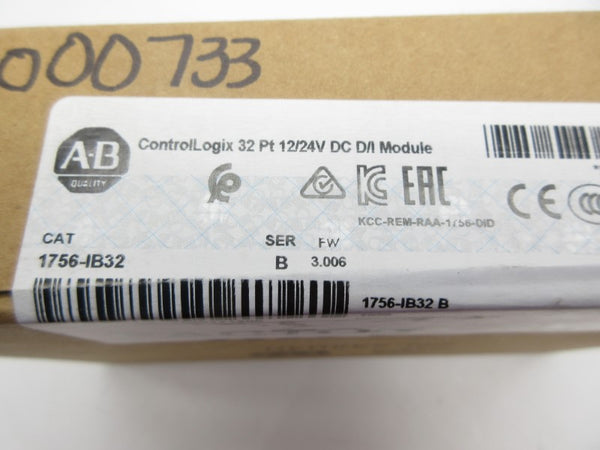 ALLEN BRADLEY 1756-IB32 SER. B F/W 3.006 12/24VDC DATE: 2022 NSFS