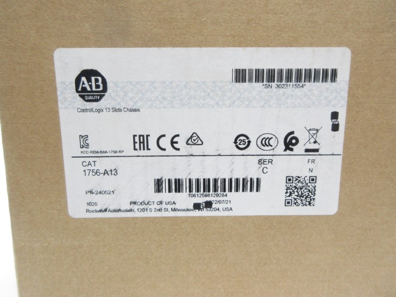 ALLEN BRADLEY 1756-A13 SER. C F/W N DATE: 2022 NSFS