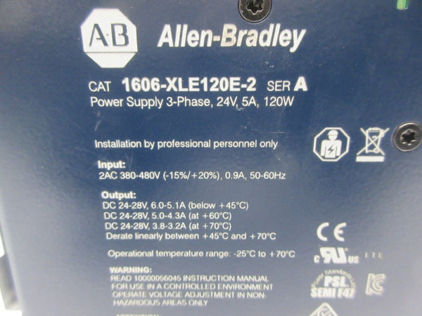 ALLEN BRADLEY 1606-XLE120E-2 SER. A 380-480V 0.9A NSNP