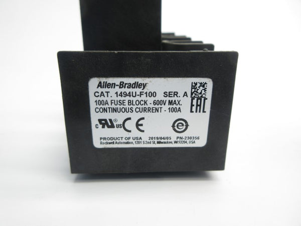 ALLEN BRADLEY 1494U-F100 SER. A 600V 100A NSNP