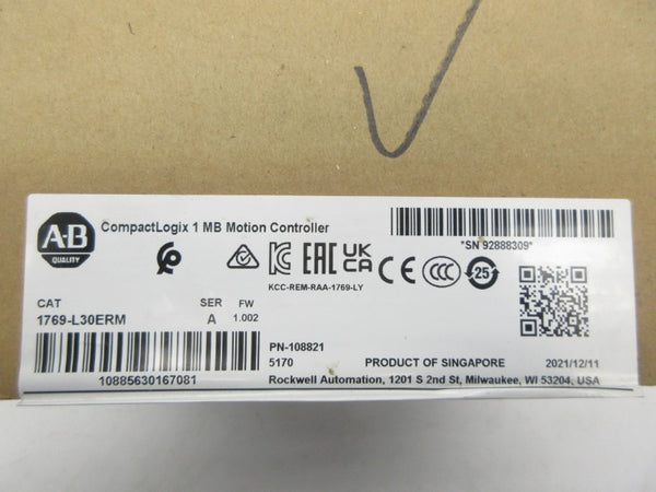 ALLEN BRADLEY 1769-L30ERM SER. A F/W 1.002 DATE: 2021 NSFS