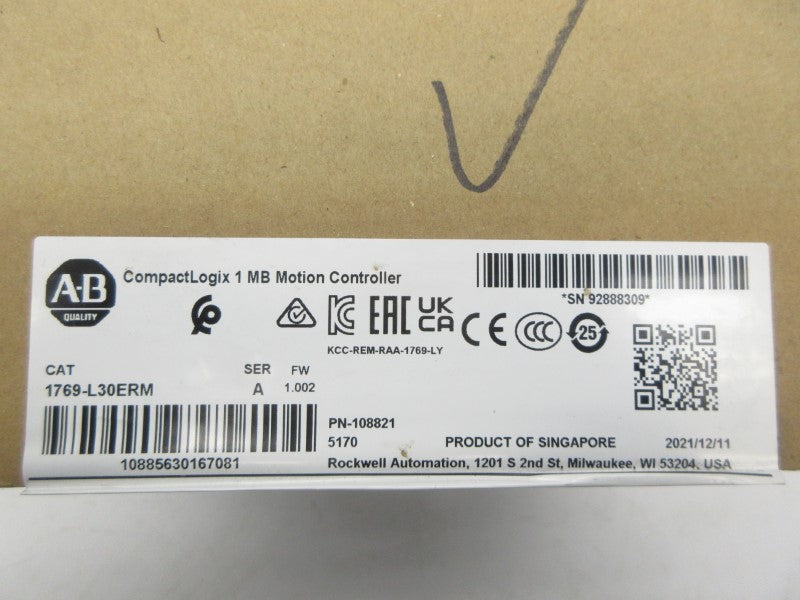 ALLEN BRADLEY 1769-L30ERM SER. A F/W 1.002 DATE: 2021 NSFS