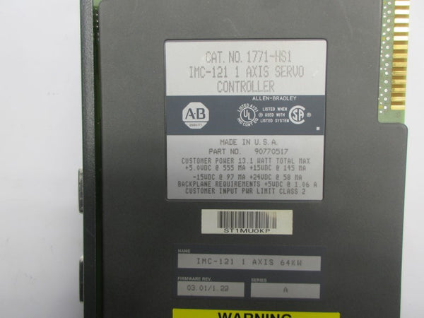 ALLEN BRADLEY 1771-HS1 SER. A F/W 03.01/1.22 NSNP