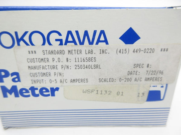 YOKOGAWA 250340LSRL 0-200ACA NSMP