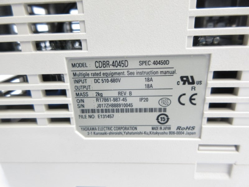 YASKAWA ELECTRIC CDBR-4045D 510-680VDC 18A NSNP