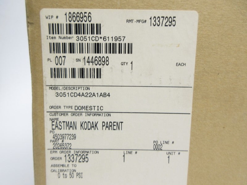 ROSEMOUNT 3051CD4A22A1AB4 10.5-55VDC 0-50PSI NSMP