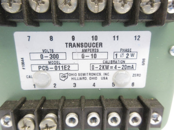 OHIO SEMITRONICS PC5-011E2 0-300V 0-10A UNMP