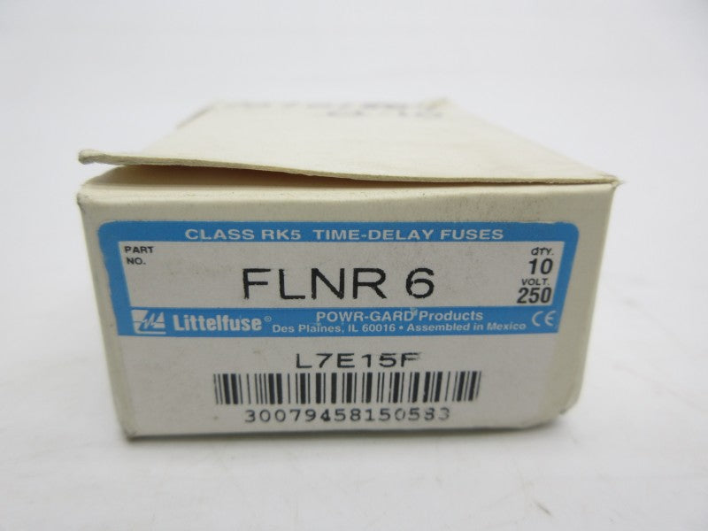 LITTELFUSE FLNR6 250VAC 6A (PKG OF 10) (WH/BL) NSMP