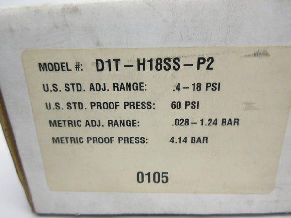 BARKSDALE D1T-H18SS-P2 480VAC 3A .4-18PSI NSMP