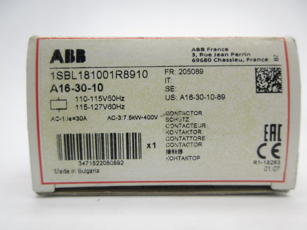 ABB A16-30-10-89 1SBL181001R8910 110-115/115-127V NSMP