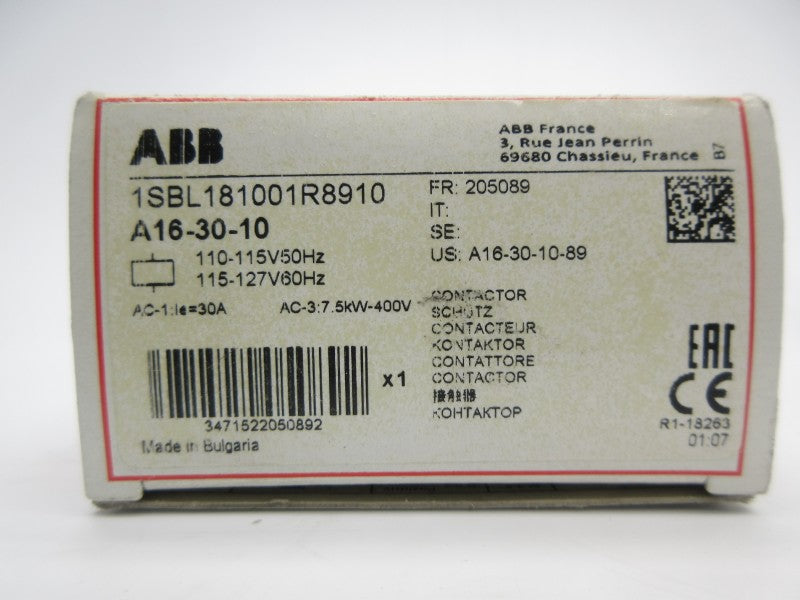 ABB A16-30-10-89 1SBL181001R8910 110-115/115-127V NSMP