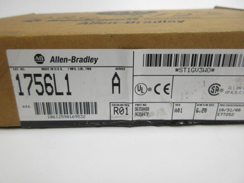 ALLEN BRADLEY 1756-L1 SER. A F/W 6.20 REV. A01 (NO KEY) NSMP