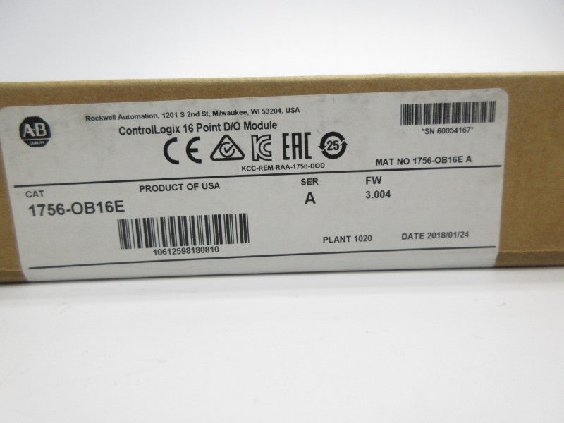 ALLEN BRADLEY 1756-OB16E SER. A F/W 3.004 DATE: 2018 NSFS