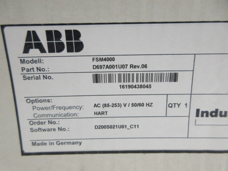 ABB FSM4000 D697A001U07 100-230VAC REV. 06 NSMP