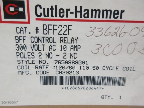 CUTLER HAMMER BFF22F 300VAC 10A NSMP