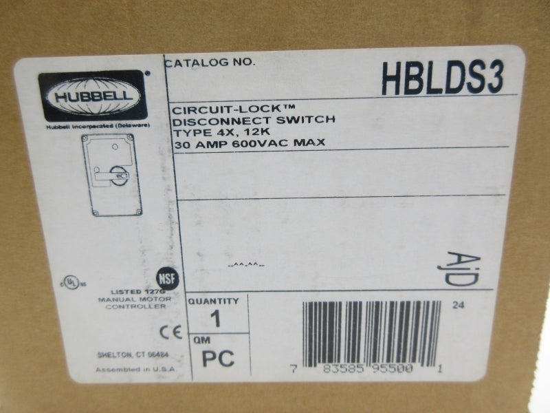 HUBBELL HBLDS3 600VAC 30A NSMP