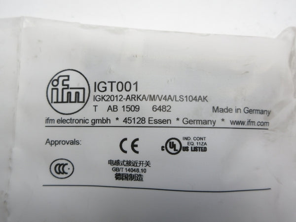 IFM EFECTOR IGT001 IGK2012-ARKA/M/V4A/LS104AK NSMP