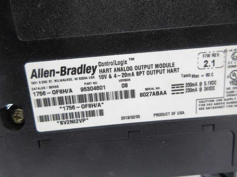 ALLEN BRADLEY 1756-OF8H SER. A F/W 2.1 (AS PICTURED) NSNP