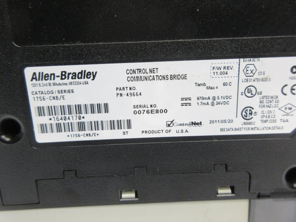 ALLEN BRADLEY 1756-CNB SER. E F/W 11.004 NSNP