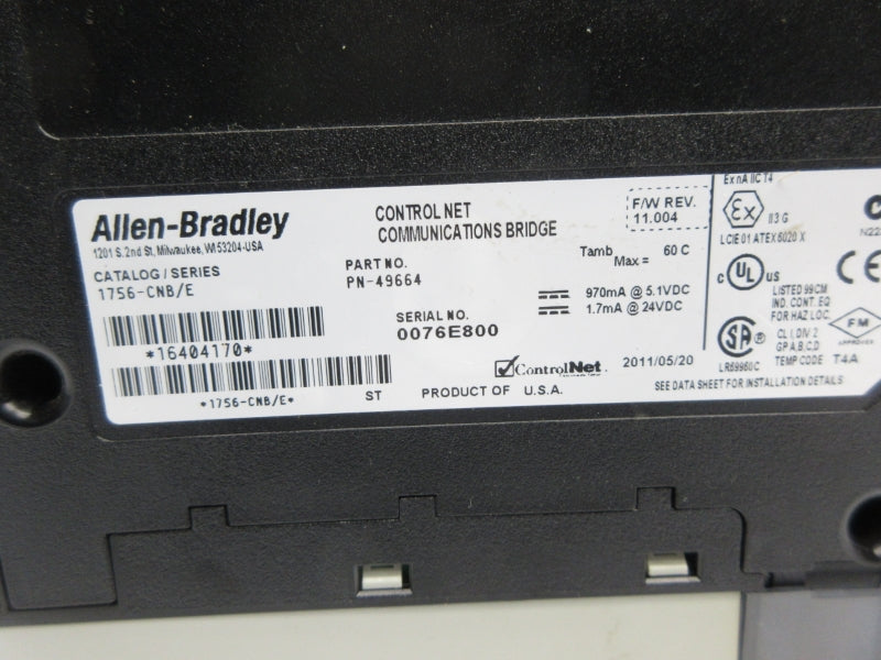 ALLEN BRADLEY 1756-CNB SER. E F/W 11.004 NSNP