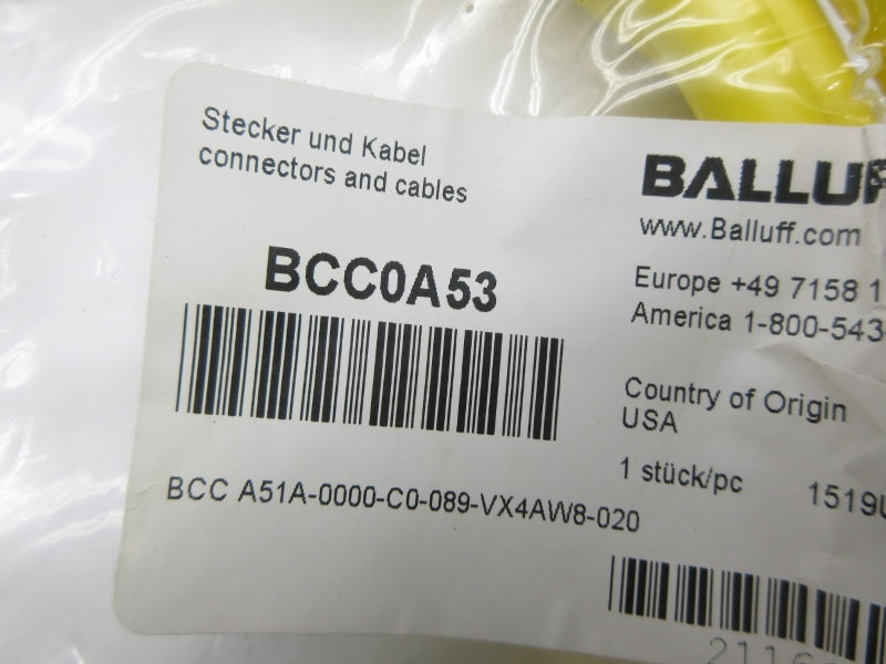 BALLUFF BCC0A53 BCCA51A-0000-C0-089-VX4AW8-020 NSMP