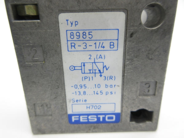 FESTO 8985 R-3-1/4B 13.8-145PSI NSNP