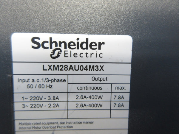SCHNEIDER ELECTRIC LXM28AU04M3X 220V 2.2/3.8A UNMP