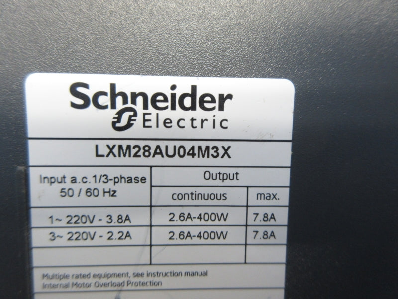 SCHNEIDER ELECTRIC LXM28AU04M3X 220V 2.2/3.8A UNMP