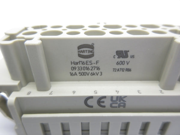 HARTING 09330162716 HAN16ES-F 600V 16A NSNP