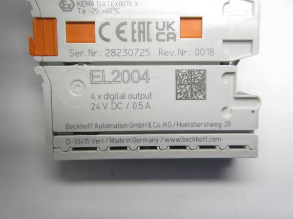 BECKHOFF EL2004 24VDC 0.5A REV. 0018 NSNP