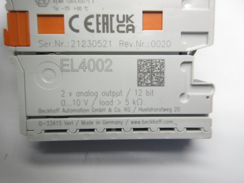 BECKHOFF EL4002 10V REV. 0020 NSNP
