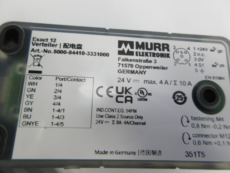 MURR ELEKTRONIK 8000-84410-3331000 24V 4A NSNP