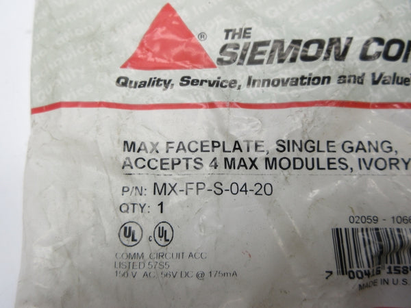 SIEMON MX-FP-S-04-20 NSMP