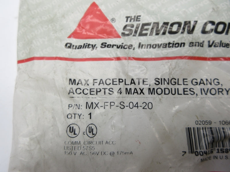 SIEMON MX-FP-S-04-20 NSMP