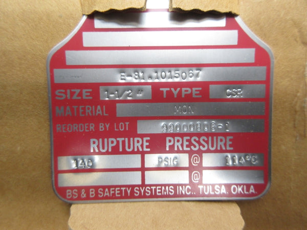 BS&B CSR 140PSI 1-1/2" NSMP