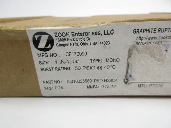 ZOOK ENTERPRISES CF170090 10010025589-PRD-H2SO4 50PSI 1" NSMP