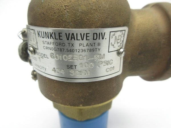 KUNKLE VALVE 6010EE01-LM 100PSI 1" NSNP
