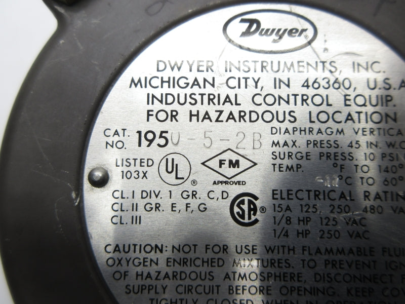 DWYER 1950-5-2B 480VAC 15A 45INWC NSNP