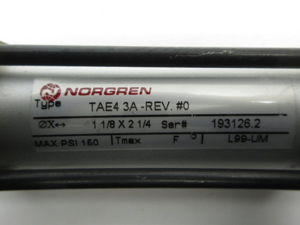 NORGREN TAE43A-1-1/8X2-1/4 150PSI REV. 0 NSNP