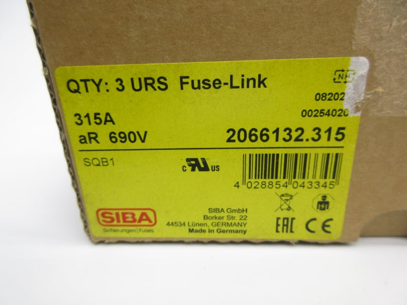 SIBA 2066132.315 700V 315A (PKG OF 3) NSMP