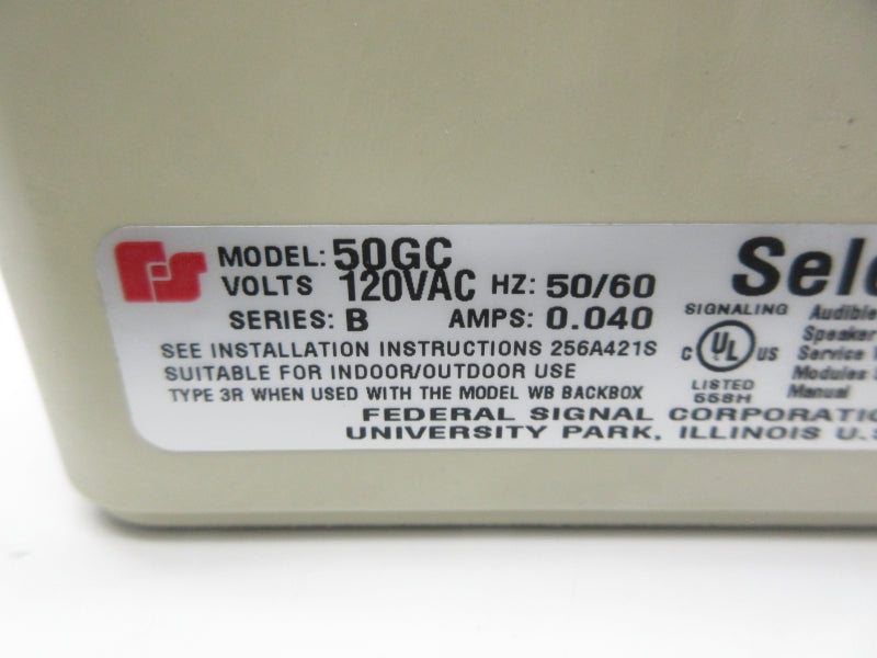 FEDERAL SIGNAL 50GC SER. B 120VAC 0.040A NSNP